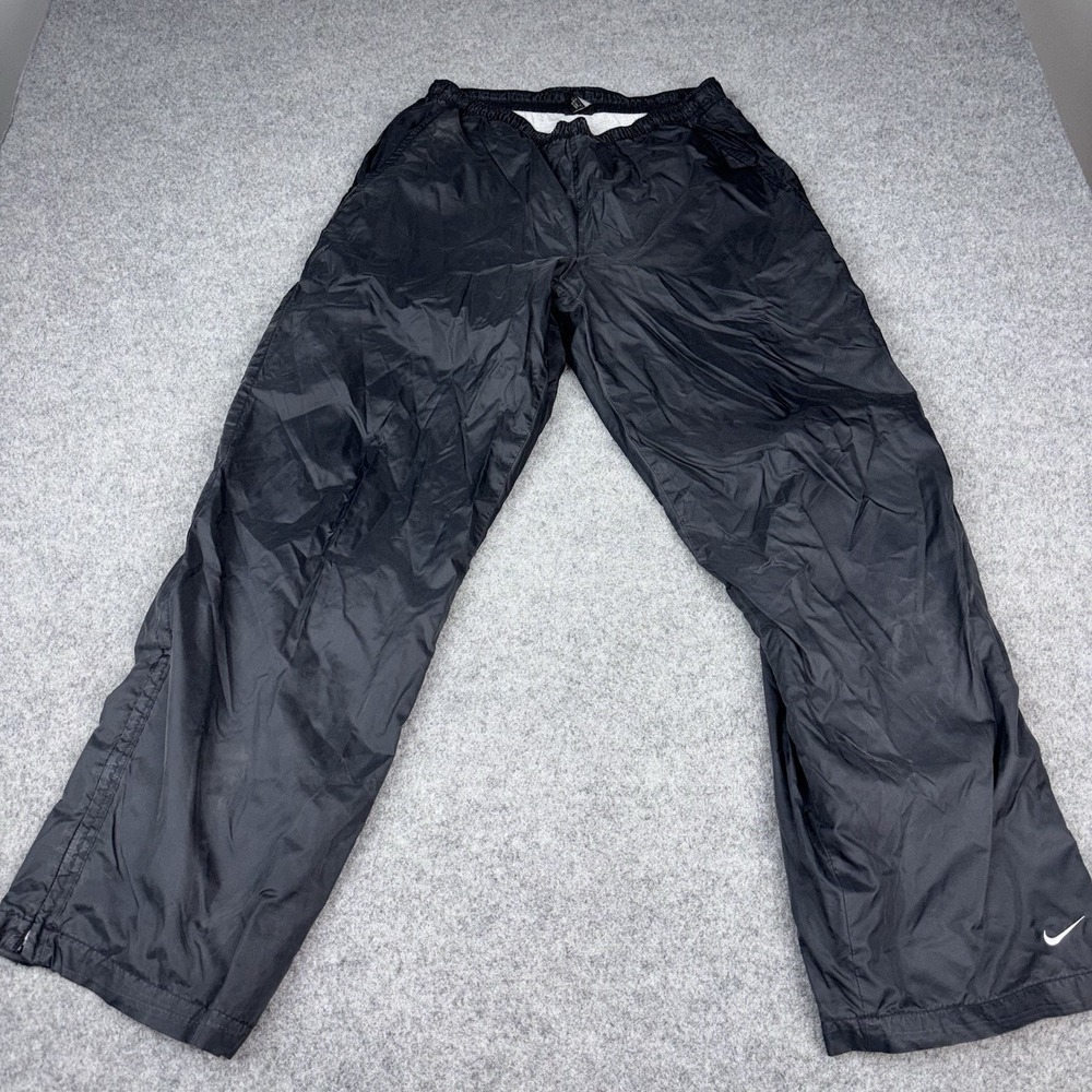 Nike‎ Windbreaker Track Pants Mens Medium Black Training Zip Leg Athletic Swoosh